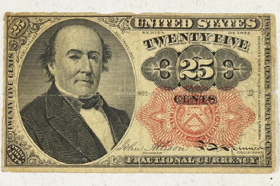 1874 US 25 CENT FRACTIONAL CURRENCY: You must call or email us your credit card directly. Our phone number is 1-763-862-8302 and our email is bidalotauction@aol.com. Thanks.