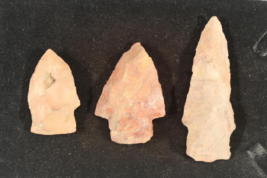 3 ASSORTED 1 3/4"-3" STONE ARROWHEADS (1 of 2)