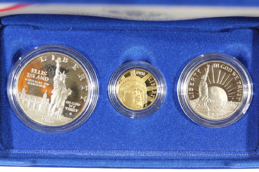 1986 GOLD & SILVER STATUE OF LIBERTY 3 COIN PROOF (1 of 3)