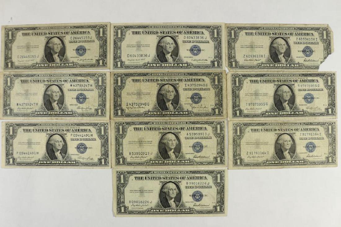 10 ASSORTED 1935 $1 SILVER CERTIFICATES SERIES (1 of 2)