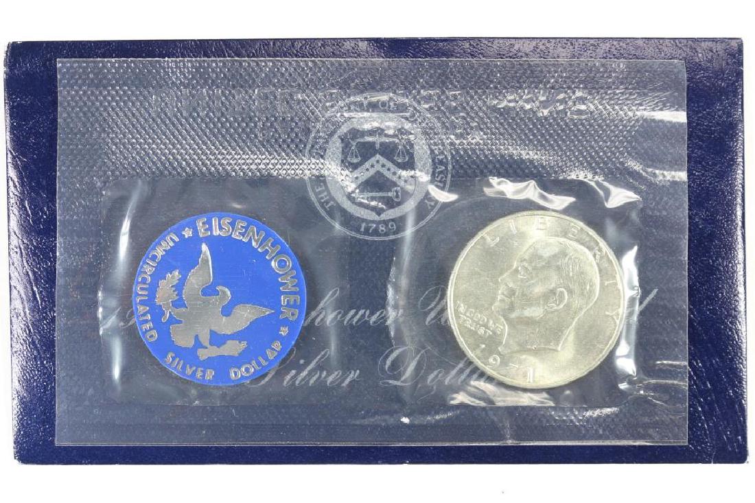 1971-S  IKE SILVER DOLLAR UNCIRCULATED (BLUE PACK) (1 of 2)