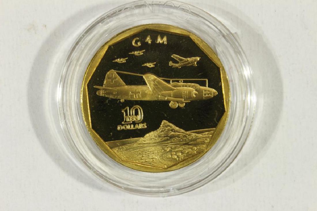 1991 MARSHALL ISLANDS BRASS $10 PROOF: G 4 M AIRCRAFT