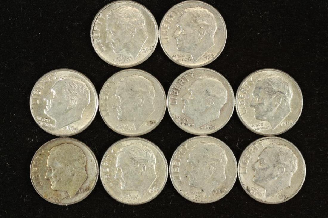 10 ASSORTED SILVER ROOSEVELT DIMES (1 of 2)