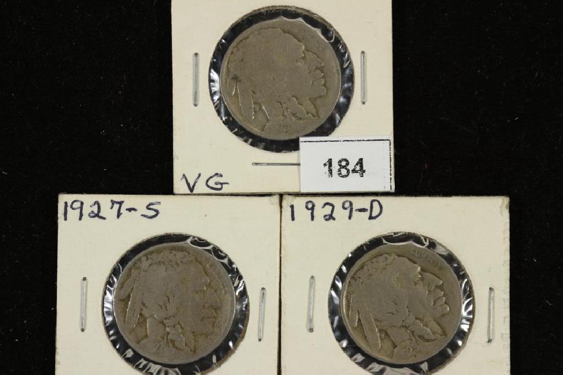 1925-D,27-S & 29-D BUFFALO NICKELS: You must call or email us with your credit card directly at 1-763-862-8302 or email at bidalotauction@aol.com. Thanks.