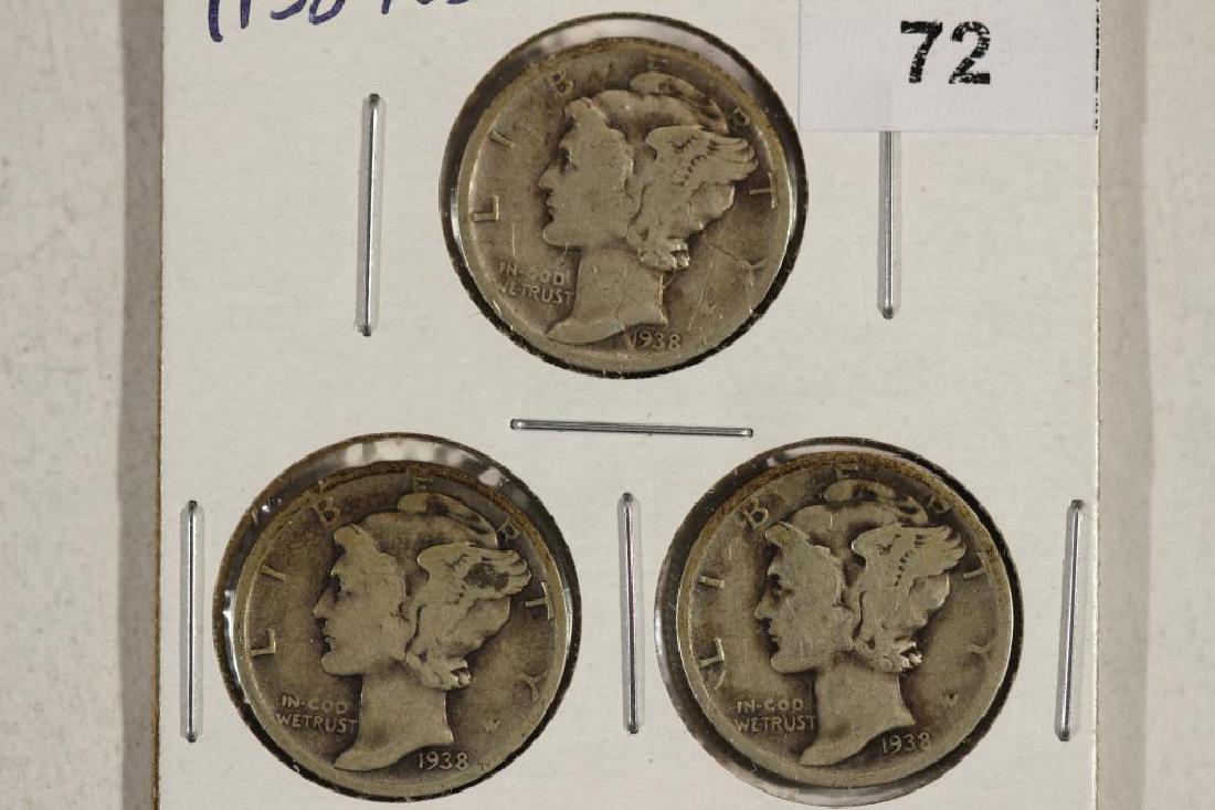 1938 P/D/S MERCURY DIMES (1 of 2)