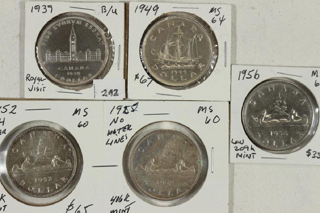 1939,49,2-1952 & 1956 CANADA SILVER DOLLARS (1 of 2)