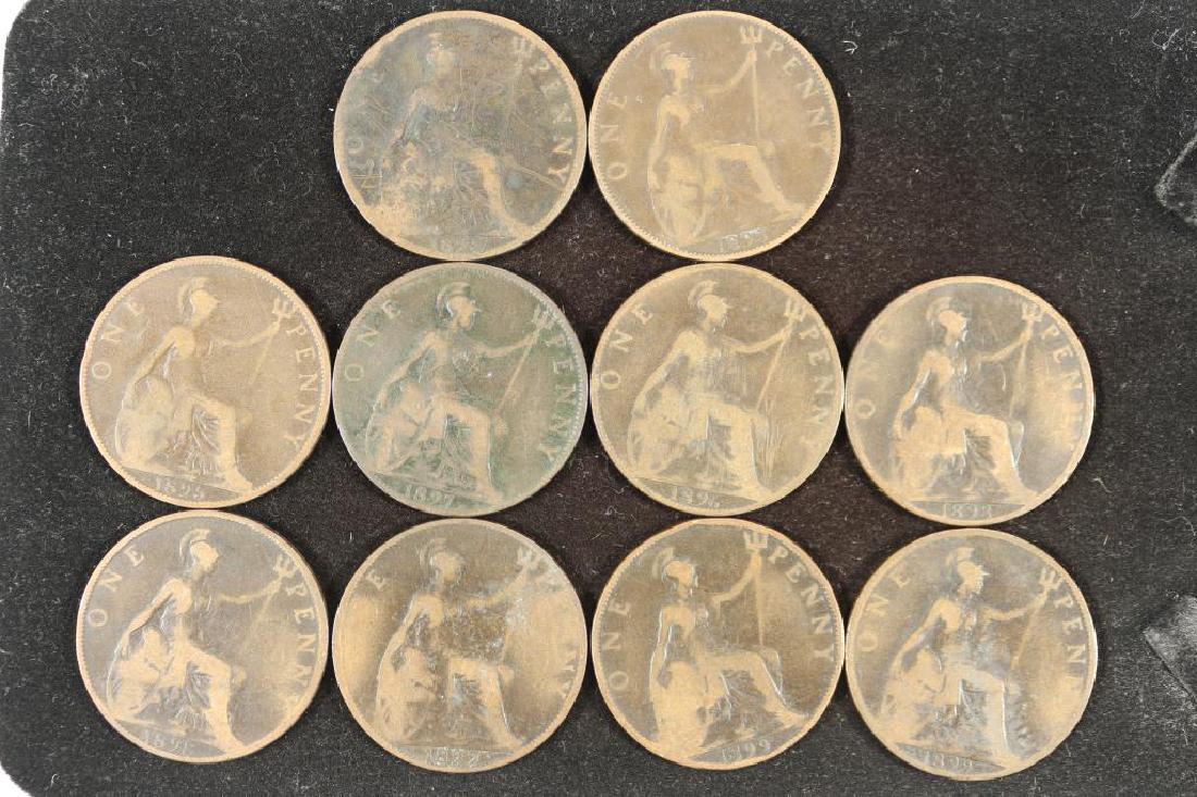 10 ASSORTED 1895-1899 GREAT BRITAIN LARGE PENNIES (1 of 2)