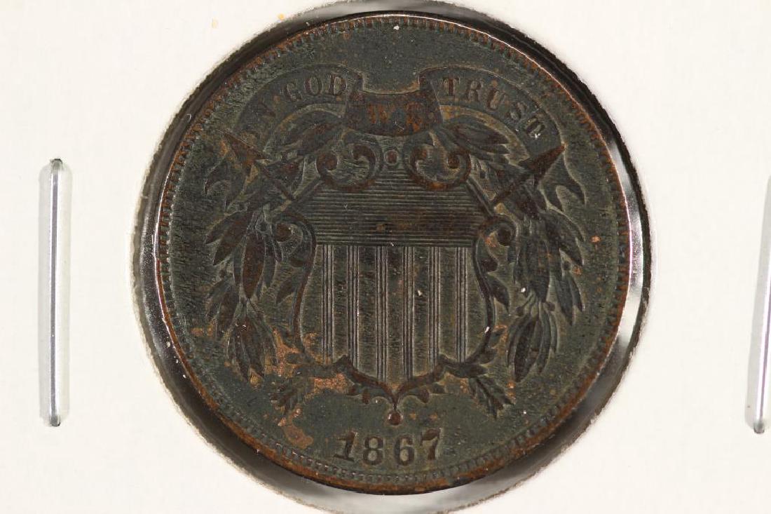 1867 US TWO CENT PIECE EXTRA FINE (1 of 2)