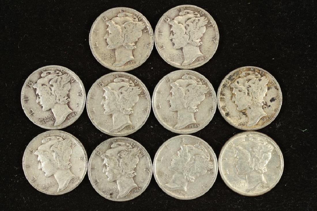 10 ASSORTED 1940'S MERCURY DIMES (1 of 2)