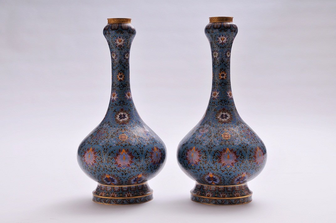 Pair of 18th C. Chinese Cloisonne Vases (1 of 5)