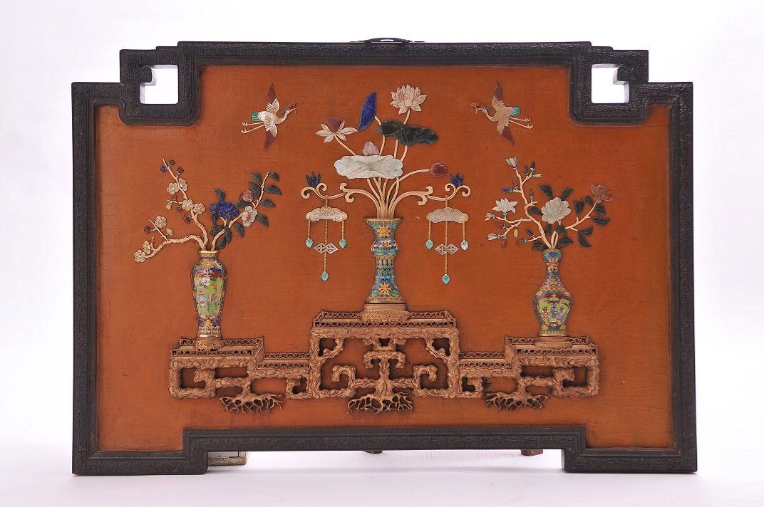 CHINESE LACQUER INLAID WALL PANEL (1 of 4)