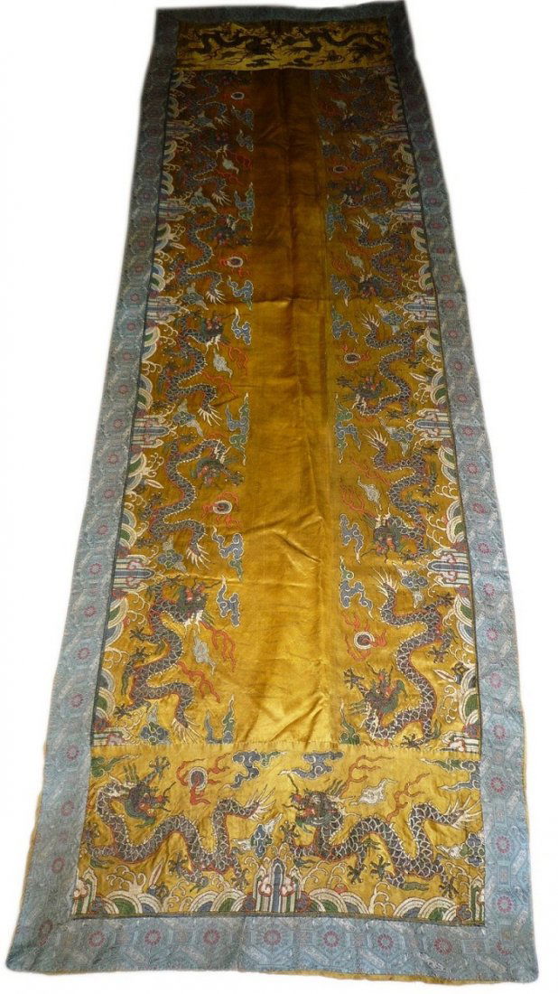 Rare 18th century Chinese imperial yellow embroidery (1 of 1)