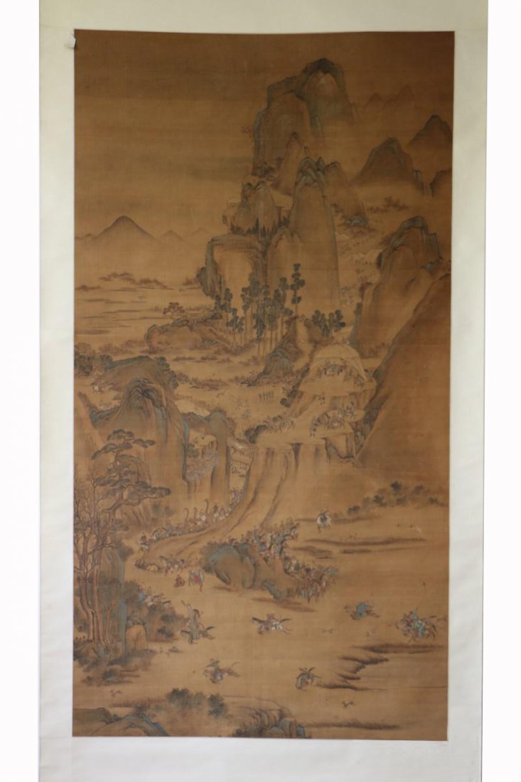 Chinese Qing Dynasty royal hunting watercolor painting (1 of 9)