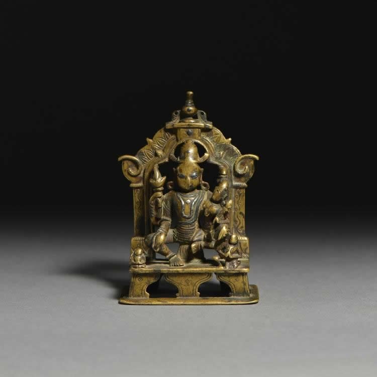 Northwest India 14-15 century copper alloy silver inlay (1 of 5)