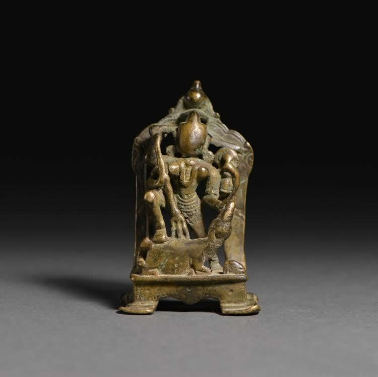 12-13 century copper alloy Northwest Indian goddess Dur (1 of 5)