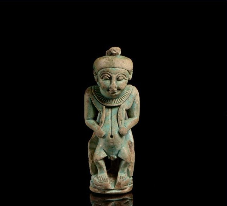 Ancient Egyptian ancient glass amulet Fayence (1 of 8)