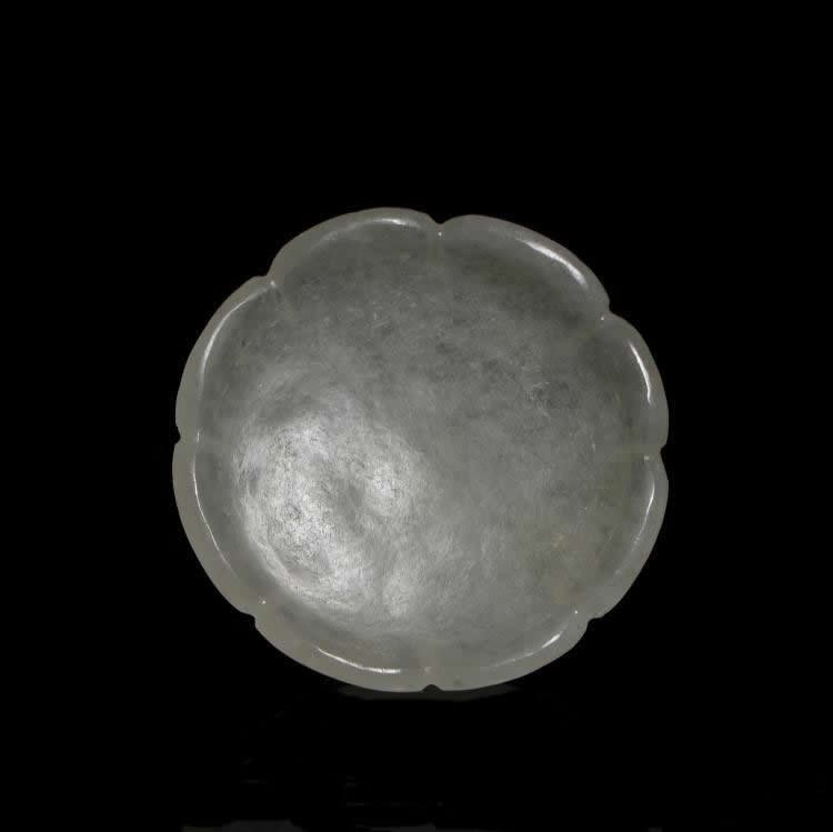 18-19 century exquisite jade flower mouth tray (1 of 5)