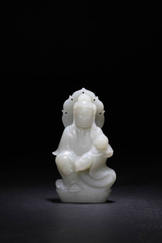Chinese Qing Dynasty jade carving statues (1 of 5)