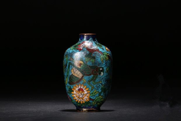 Chinese Qing Dynasty cloisonne snuff bottle (1 of 6)
