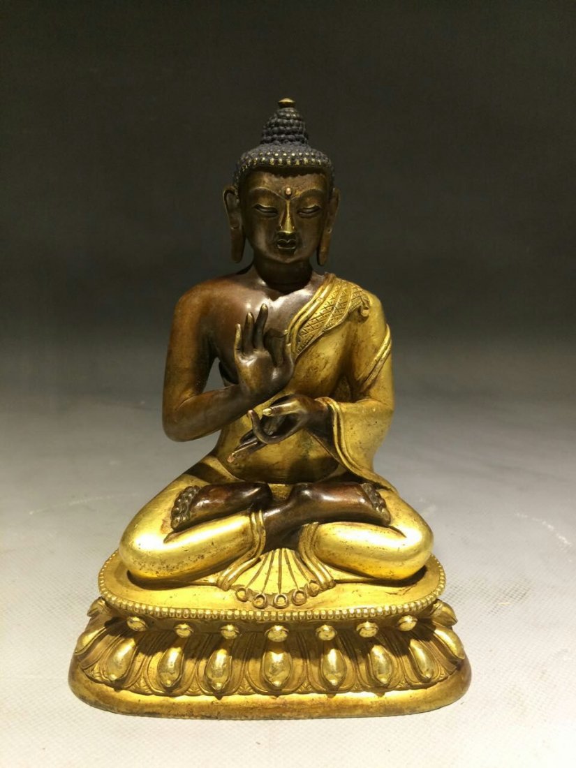 18/19th Century. Gilt Bronze Buddha Statue (1 of 9)