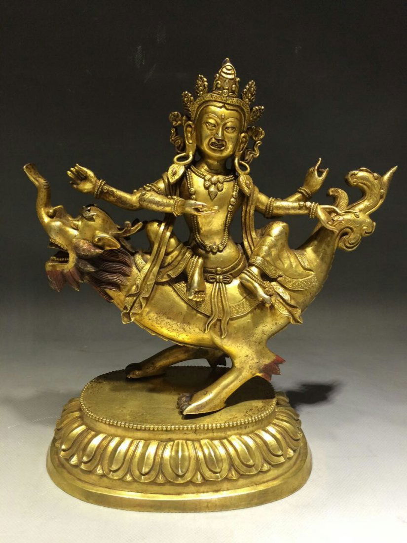 17/18th Century. Gilt Bronze Buddha Statue (1 of 9)