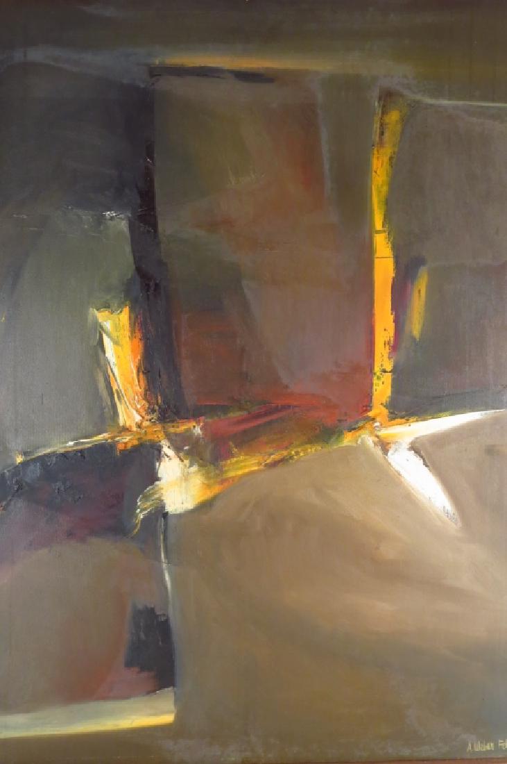 Arnold Weber, American, 1931-2010, Orange Vertical: Arnold Weber, American, 1931-2010 o/c , abstract, impasto,orange vertical Dated Feb. 1965 [555-183] (RRSH2309){PR} Measurements: 42"x37"