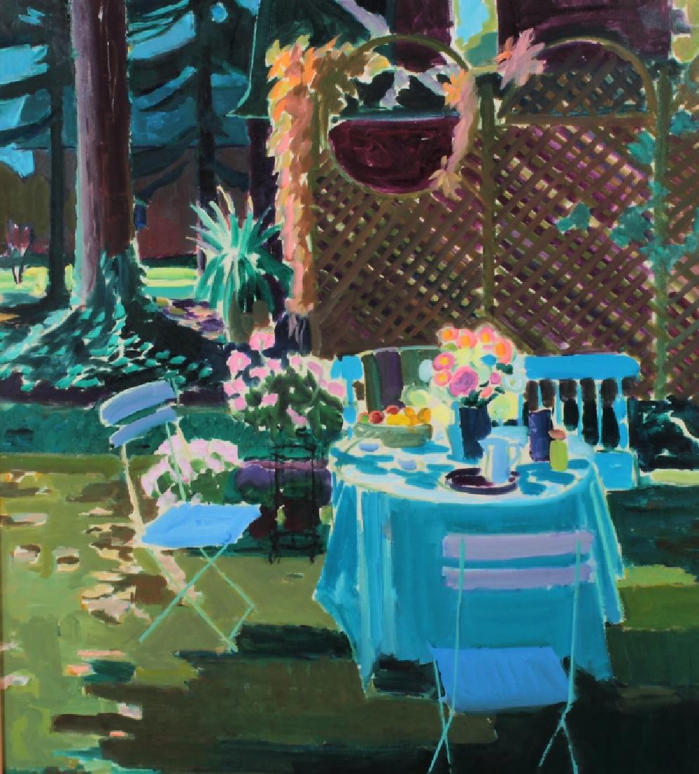 Joseph O'Sickey, Am.,Table,Trellis Blue Cloth,o/c (1 of 6)
