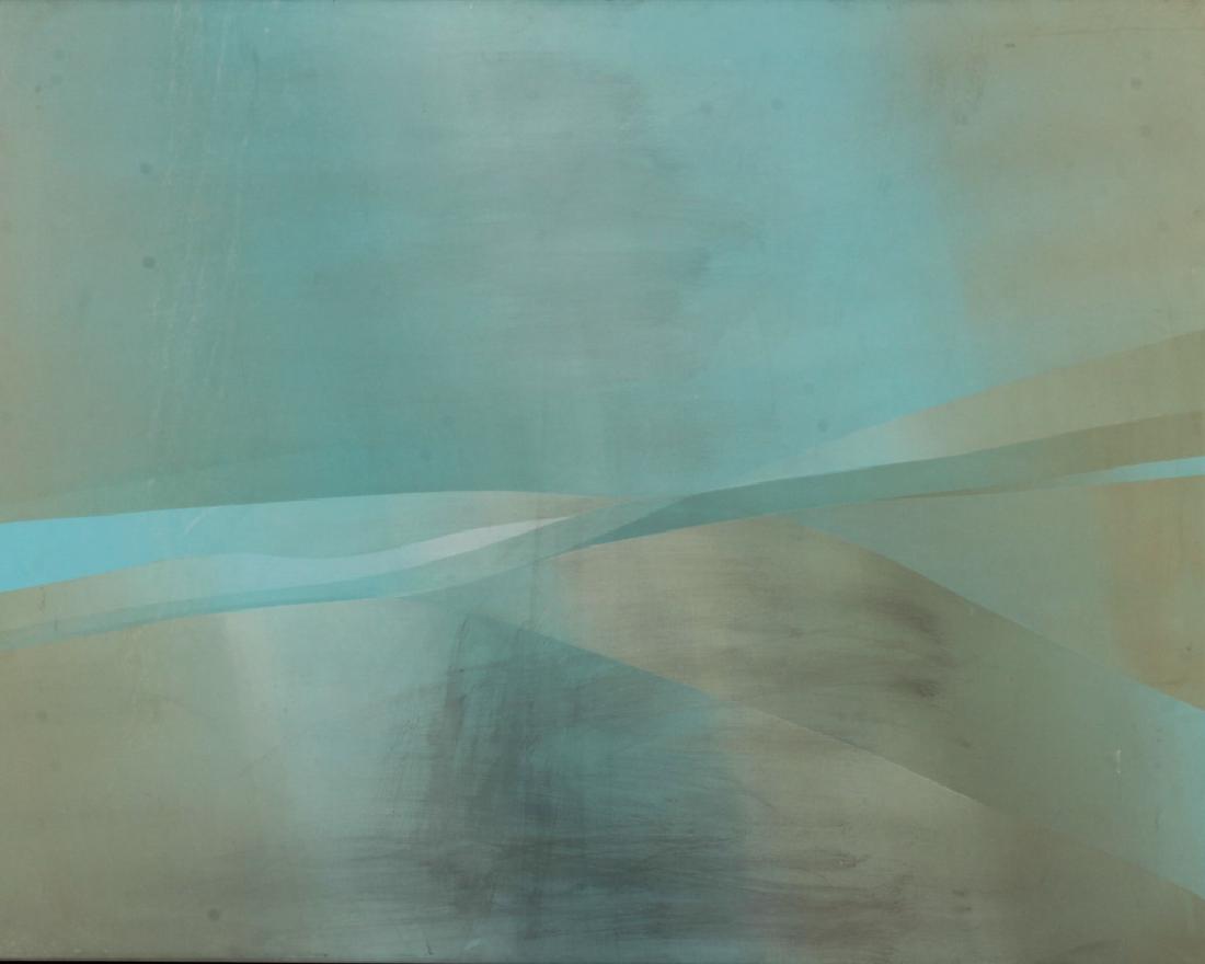 Jim Bird, 20th C., Abstract in Pale Blue/Green, (1 of 5)