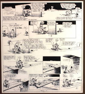 George Herriman 1880-1944 Krazy Kat Original 1922: George Joseph Herriman (African-American 1880-1944) Krazy Kat Original Art Comic Strip, India Ink on Paper, 1922. (King Features Syndicate), "Hooroor Hooray Hooroo Hooree, 1923". Launch date: Oct.