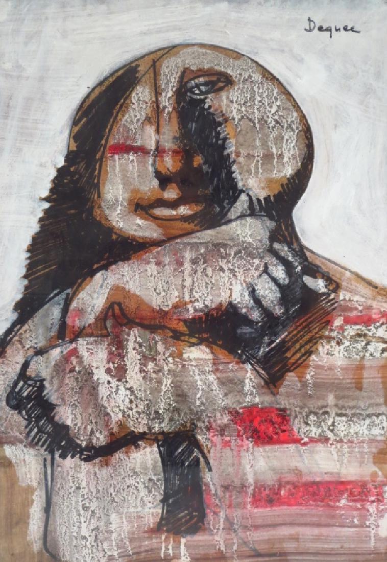 Oreste Dequel, 1923-1989, 2 Works of Women (1 of 3)