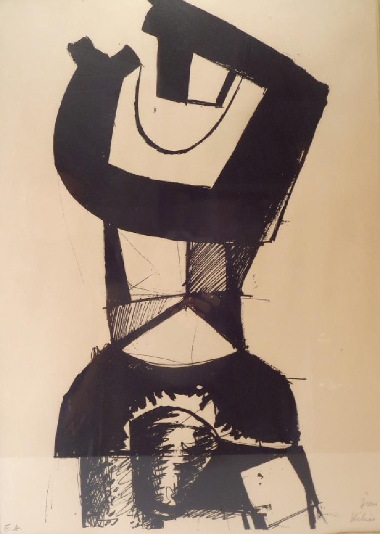 Jean Helion, Fr.,1904-1987,"Figure Dressée" Litho: Jean Helion, French.,1904-1987, "Figure Dressée" Lithograph, pencil signed and noted E.A. for artist's proof (JNEU8005){TC} Measurements: 26 x 19 in, framed 33 x 25