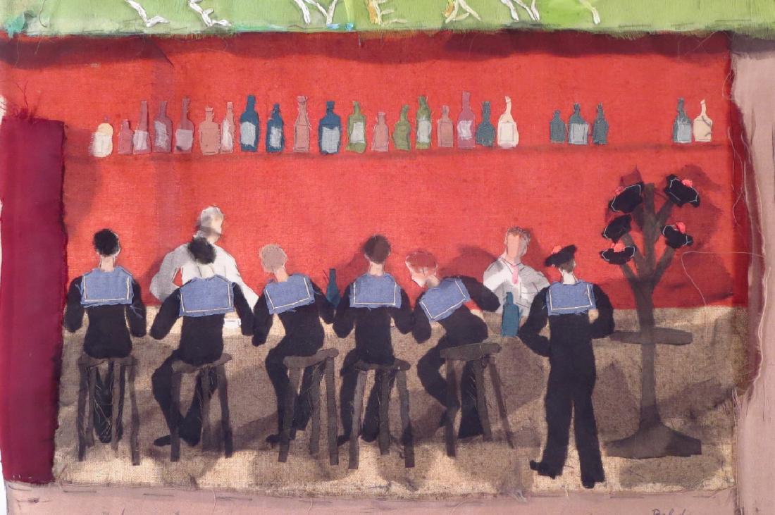 Beldy Fabric Collage "Le Neant", Sailors 20th c. (1 of 5)