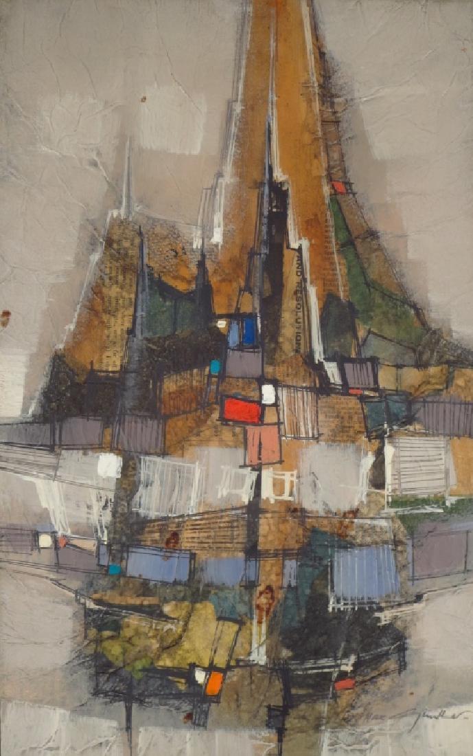 Max Gunther, Swiss, 1934-1974, Cityscape, O/C (1 of 5)