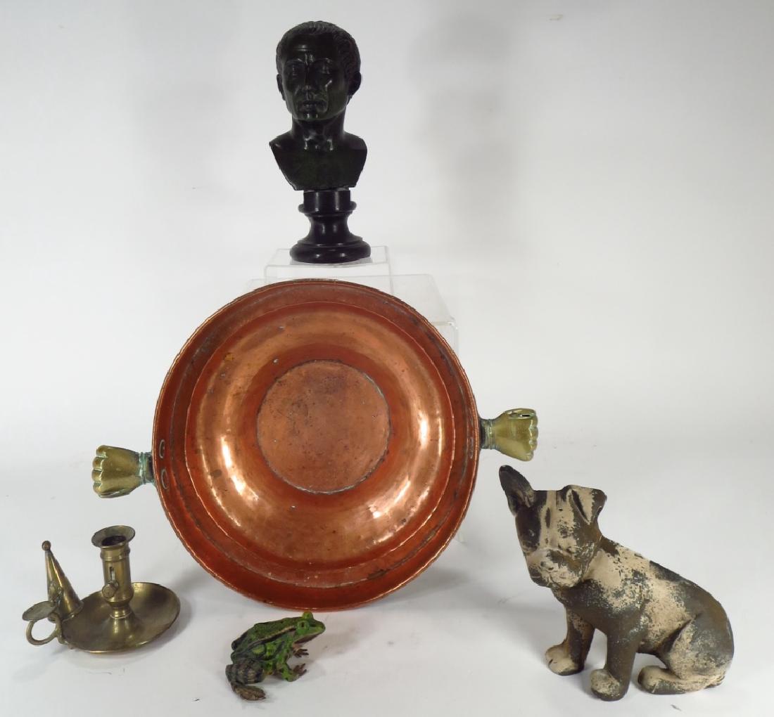 Austrian bronze frog with bronze bust (1 of 3)