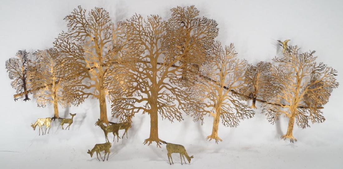 Midcentury Sculpture, Trees and Deer, signed Bjorn (1 of 4)