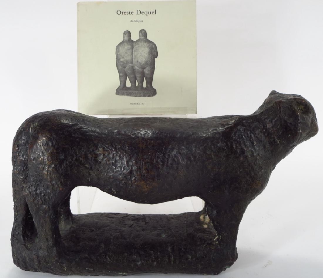 Oreste Dequel, 1923-1989, "Cat" Bronze (1 of 5)