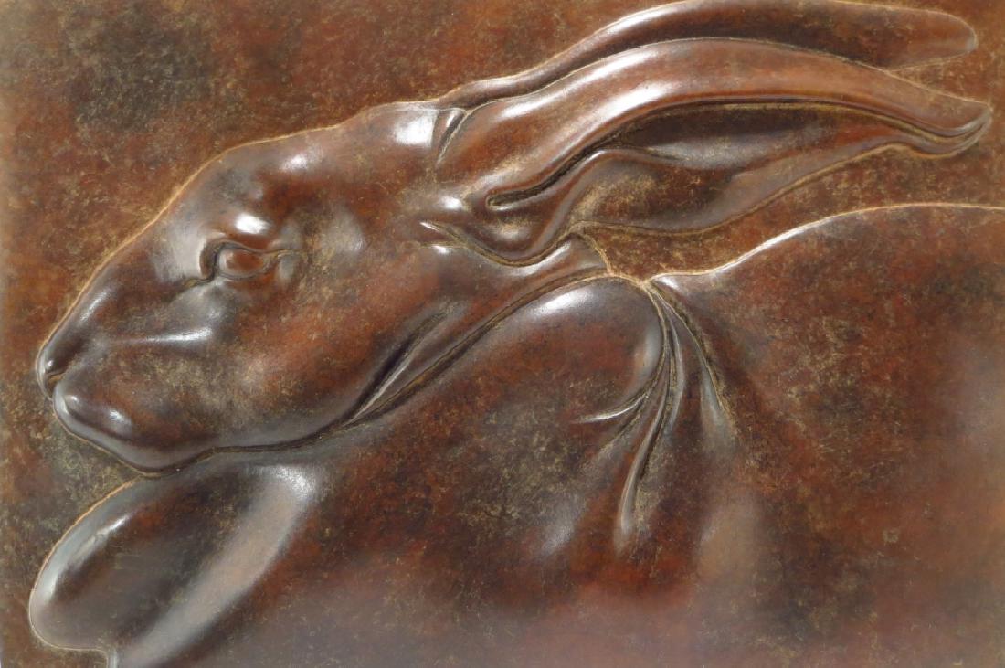 Susan Smyly, Am.,20th C.,Hare,bronze bas relief (1 of 4)