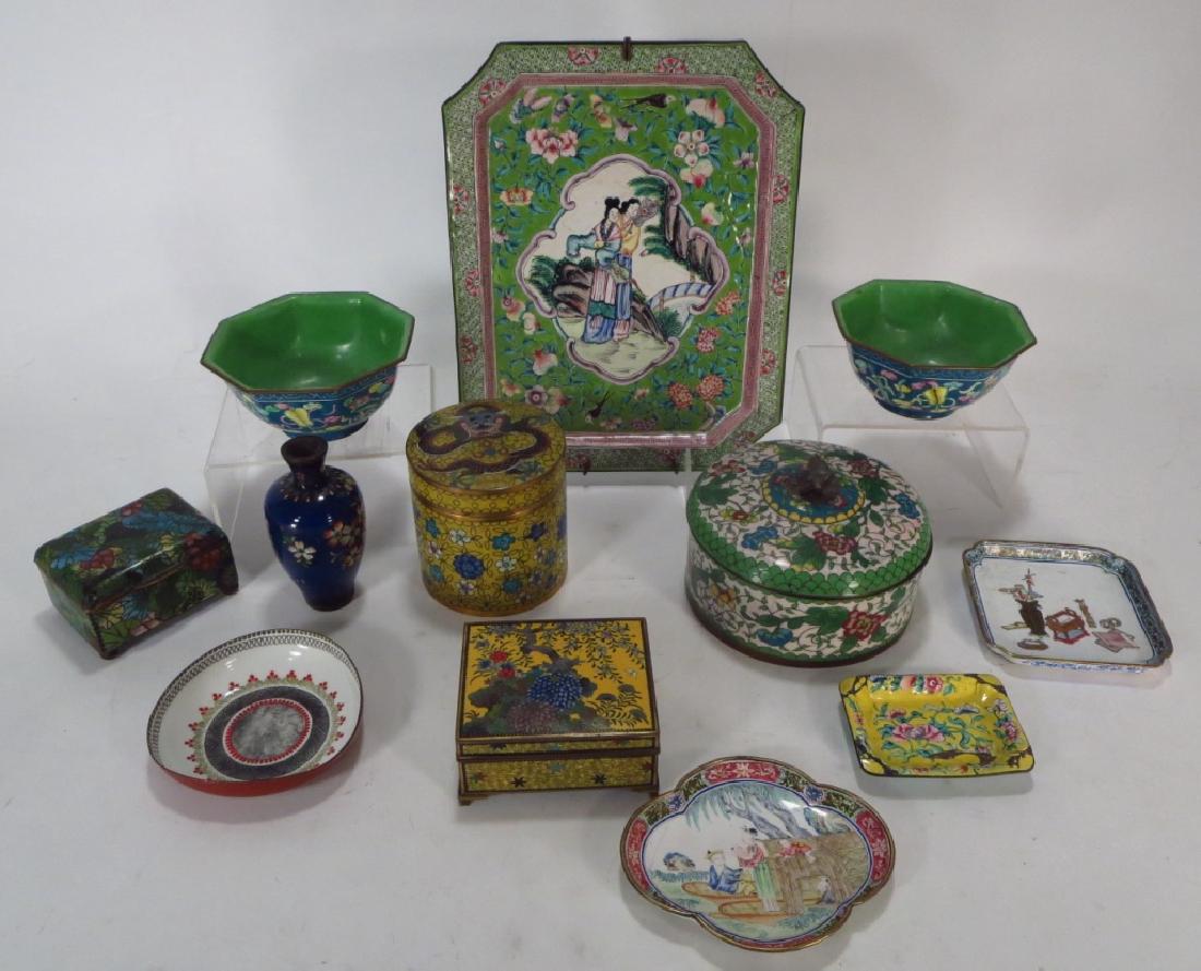 12 Asian Cloisonne & Peking Enamel Objects (1 of 6)