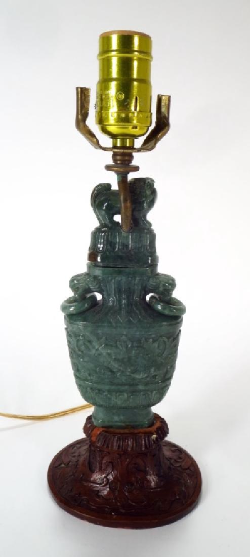 Chinese Spinach Jade Covered Vase, as Lamp (1 of 5)