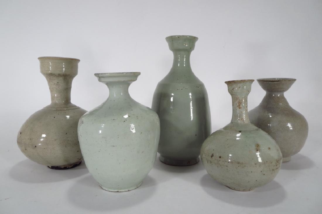 5 Korean Stoneware Wine/Oil Bottles,c.13-18th C. (1 of 3)