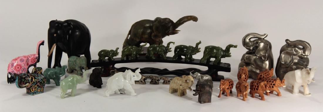 Collection of 30 Elephants, Various Materials (1 of 7)