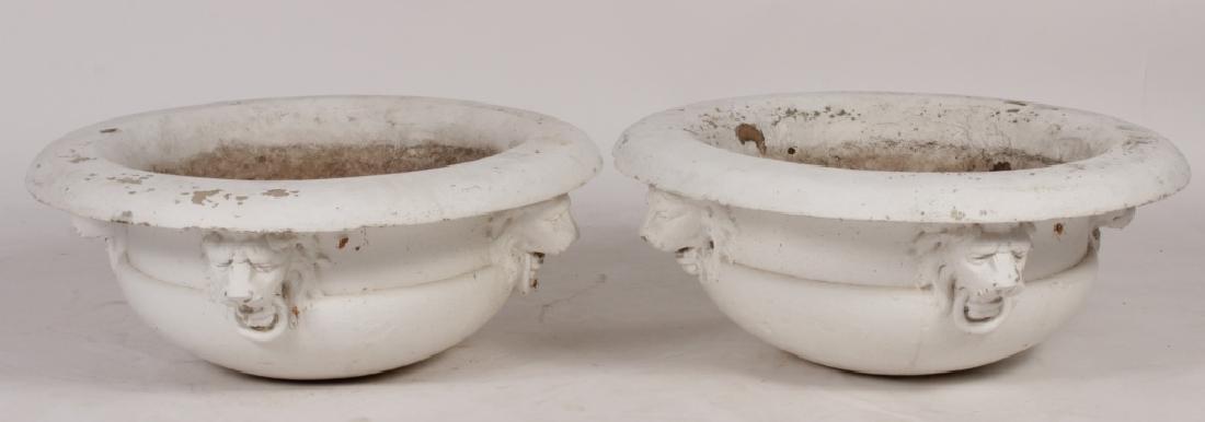 Pair of Cast Iron Planters w Lion's Heads, 19th C (1 of 5)
