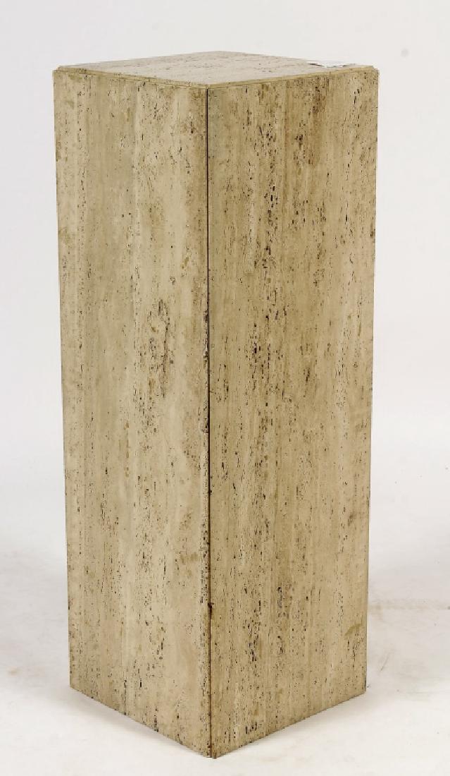 Tall Travertine Display Pedestal: Tall Travertine Display Pedestal (EAST026){WK} Measurements: 42.5 H x 13.5 Sq.