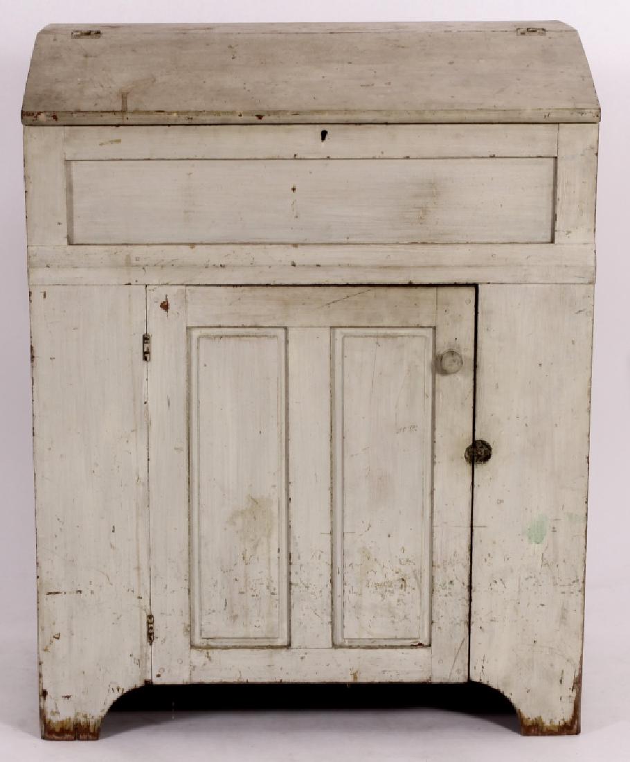 Teacher's Desk Painted White American 19th C. (1 of 6)