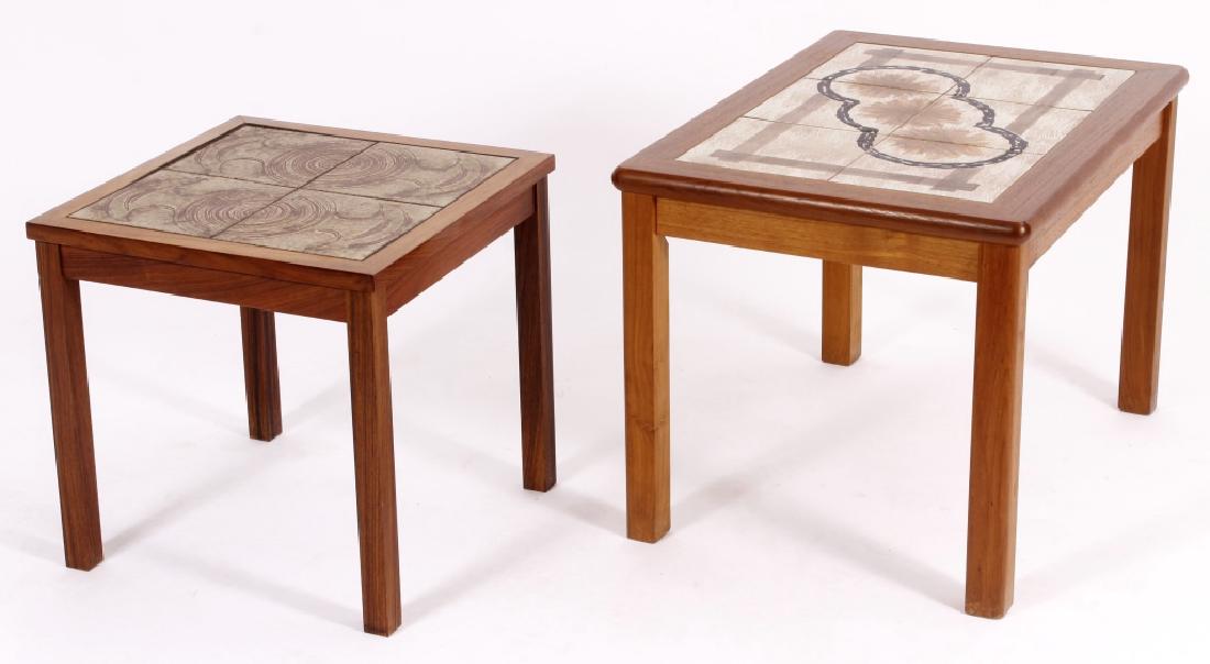 2 Danish Teak and Ceramic Tile End Tables (1 of 6)