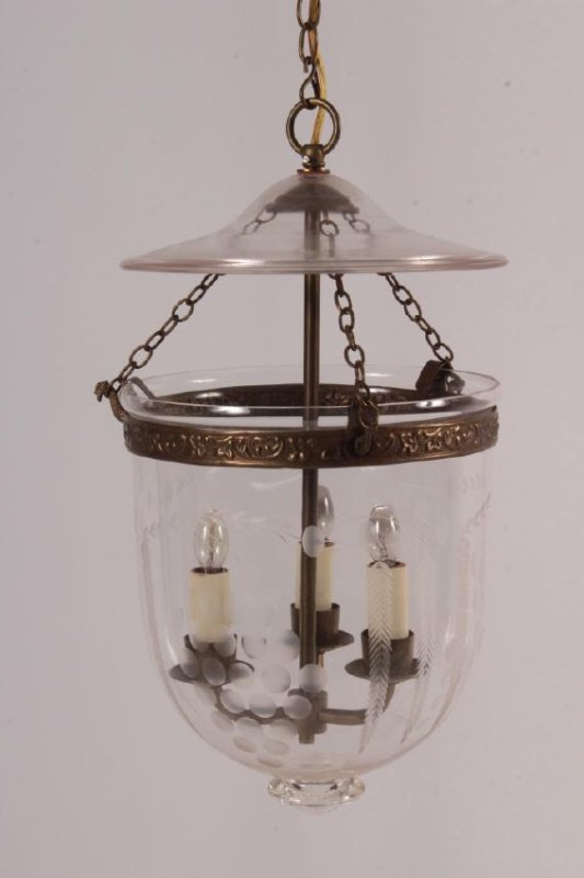 Vaughan Brass/Etched Glass Globe Lantern (1 of 4)