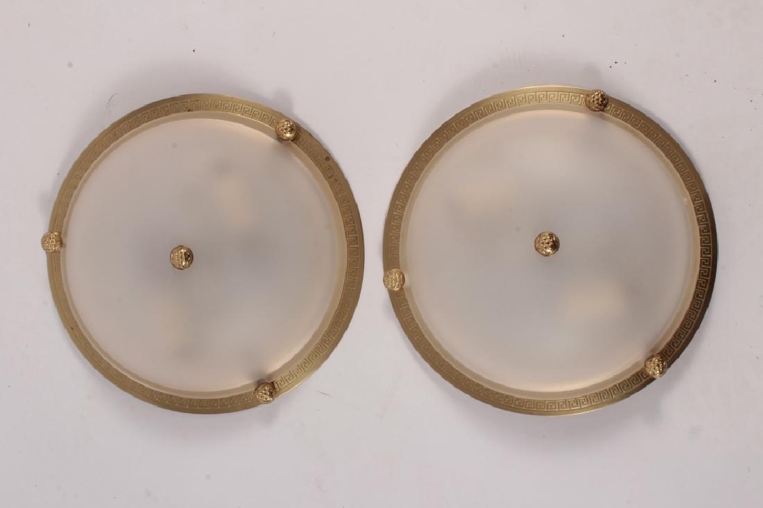 Pr. of Vaughan Brass/Glass Ceiling Lights (1 of 4)