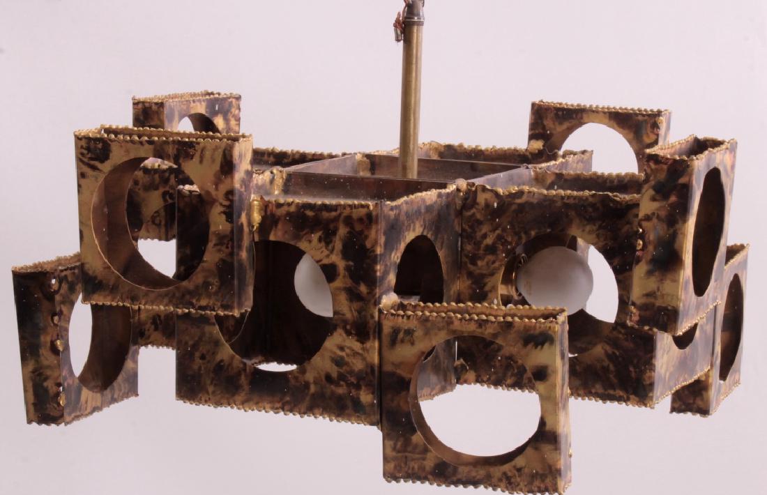 Tom Greene Brutalist Brass Chandelier for Feldman (1 of 6)