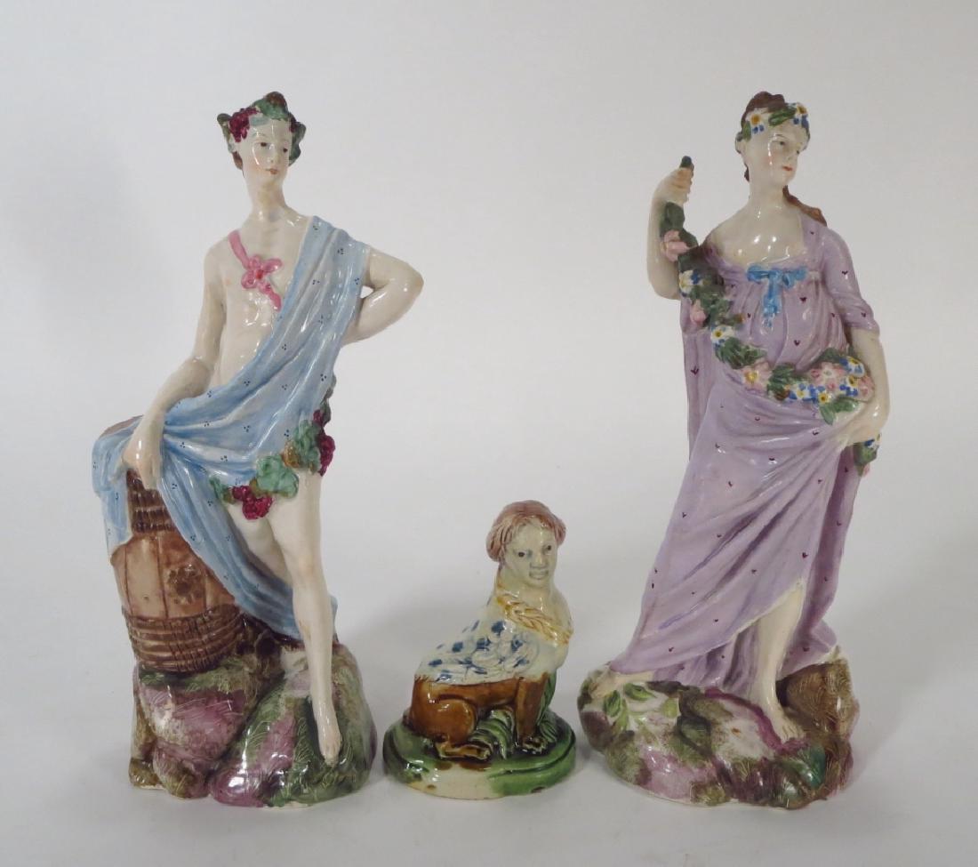 Three Staffordshire Figures, one a Sphinx, 19th c. (1 of 7)