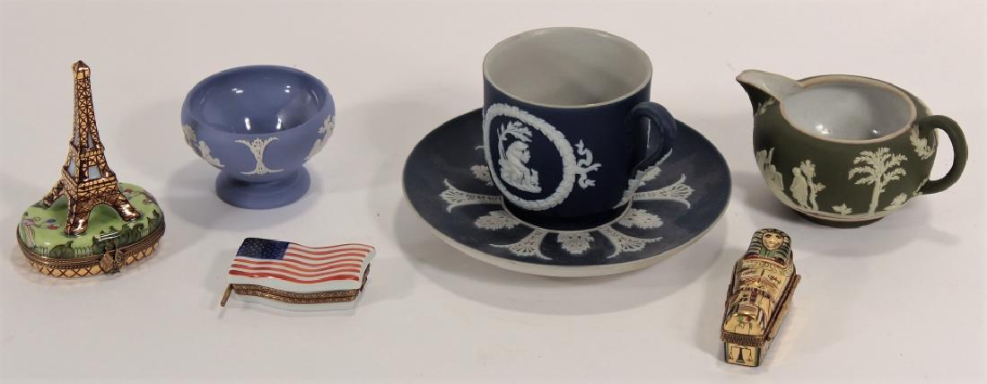 Lot 7 Adam Turnstall Wedgwood w/ 3 Limoges Boxes (1 of 5)